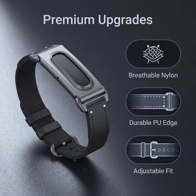 CORREA DE NAILON Y PIEL SINTE TICA COMPATIBLE CON GOOGLE FITBIT AIR, CORREA AJUSTABLE SUAVE - 2