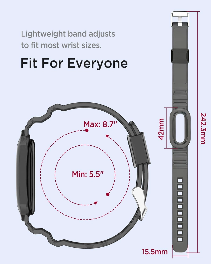 MIIMALL PAQUETE DE 2 CORREAS DEPORTIVAS PARA GOOGLE FITBIT AIR, RESISTENTE AL AGUA Y AL SUDOR, - 5