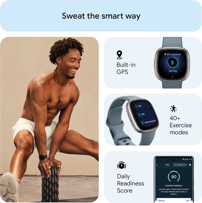 FITBIT VERSA 4 RELOJ INTELIGENTE DE FITNESS CON PREPARACION DIARIA, GPS, RITMO CARDIACO 24/7, MAS - 2