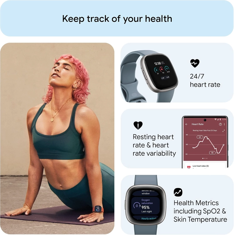 FITBIT VERSA 4 RELOJ INTELIGENTE DE FITNESS CON PREPARACION DIARIA, GPS, RITMO CARDIACO 24/7, MAS - 4