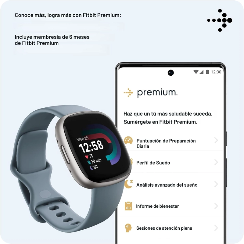 FITBIT VERSA 4 RELOJ INTELIGENTE DE FITNESS CON PREPARACION DIARIA, GPS, RITMO CARDIACO 24/7, MAS - 5