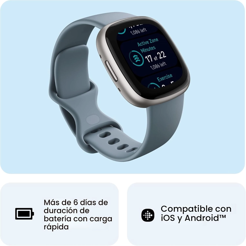 FITBIT VERSA 4 RELOJ INTELIGENTE DE FITNESS CON PREPARACION DIARIA, GPS, RITMO CARDIACO 24/7, MAS - 6