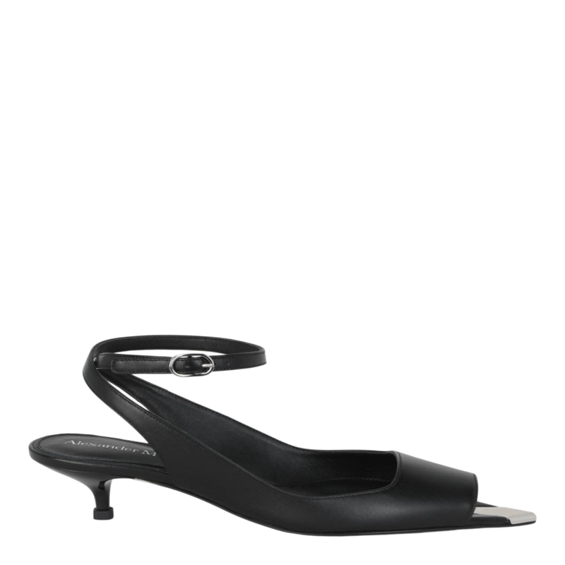 SANDALIAS PUNK PEEP TOE DE ALEXANDER MCQUEEN PARA MUJER EN COLOR NEGRO PLATEADO - 1