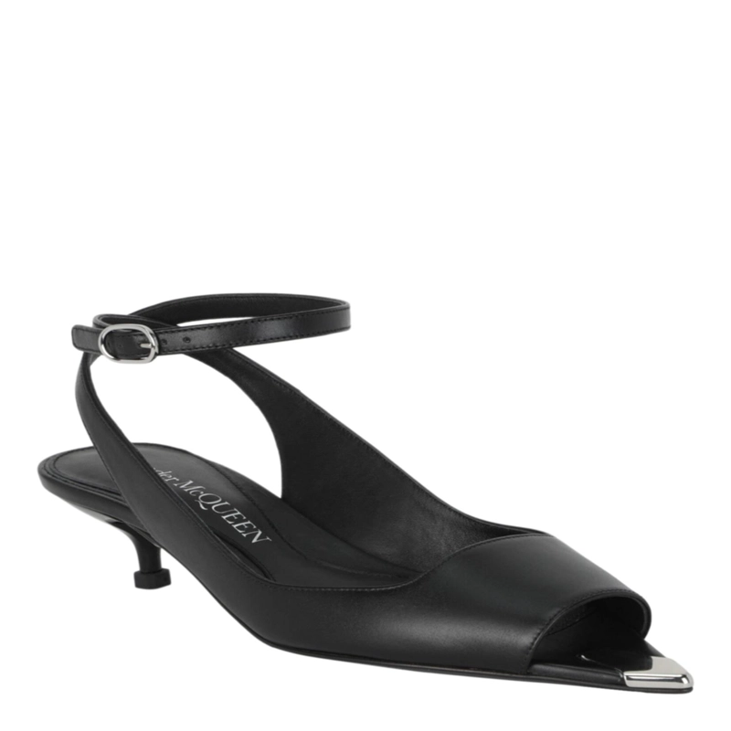 SANDALIAS PUNK PEEP TOE DE ALEXANDER MCQUEEN PARA MUJER EN COLOR NEGRO PLATEADO - 2