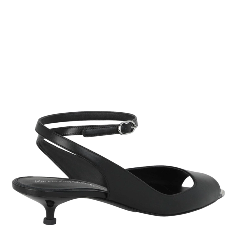 SANDALIAS PUNK PEEP TOE DE ALEXANDER MCQUEEN PARA MUJER EN COLOR NEGRO PLATEADO - 3