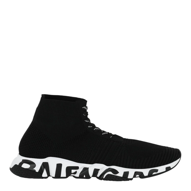 ZAPATILLAS DEPORTIVAS BALENCIAGA SPEED CON CORDONES GRAFFITI PARA HOMBRE EN BLANCO Y NEGRO - 1