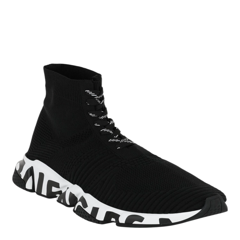 ZAPATILLAS DEPORTIVAS BALENCIAGA SPEED CON CORDONES GRAFFITI PARA HOMBRE EN BLANCO Y NEGRO - 2