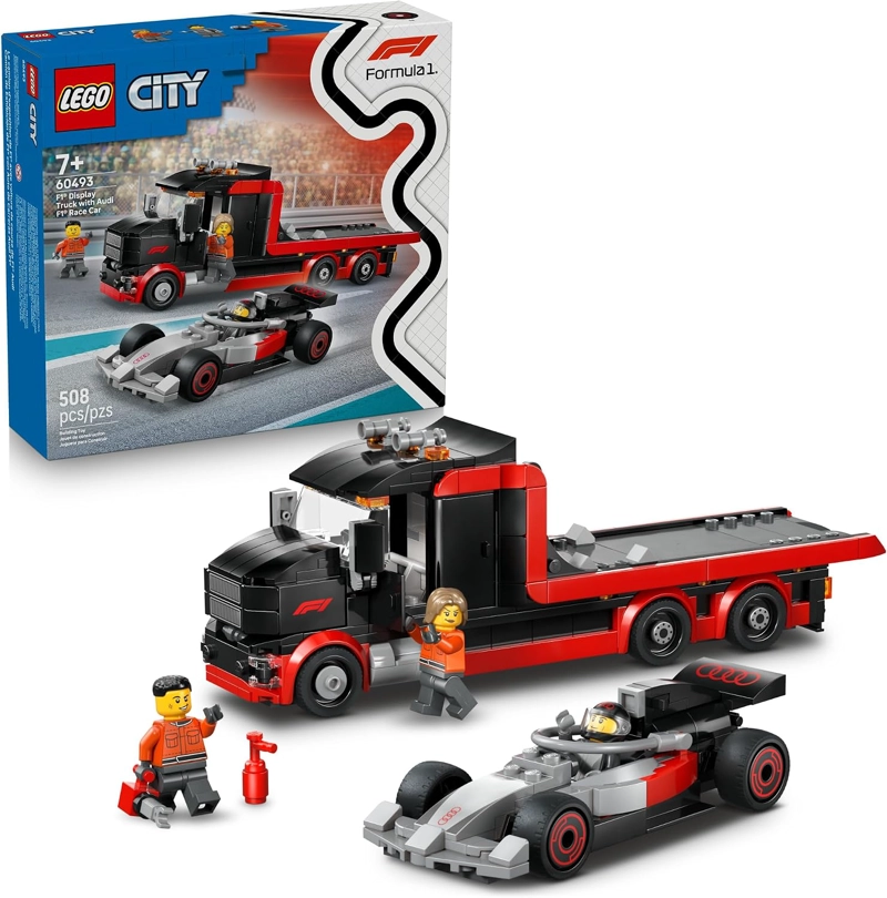 CAMION DE EXHIBICION LEGO CITY F1 CON COCHE DE CARRERAS AUDI F1 - JUGUETE DE CONSTRUCCION - 1
