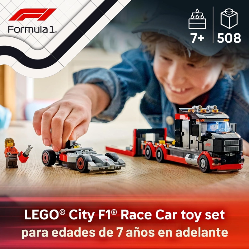 CAMION DE EXHIBICION LEGO CITY F1 CON COCHE DE CARRERAS AUDI F1 - JUGUETE DE CONSTRUCCION - 2