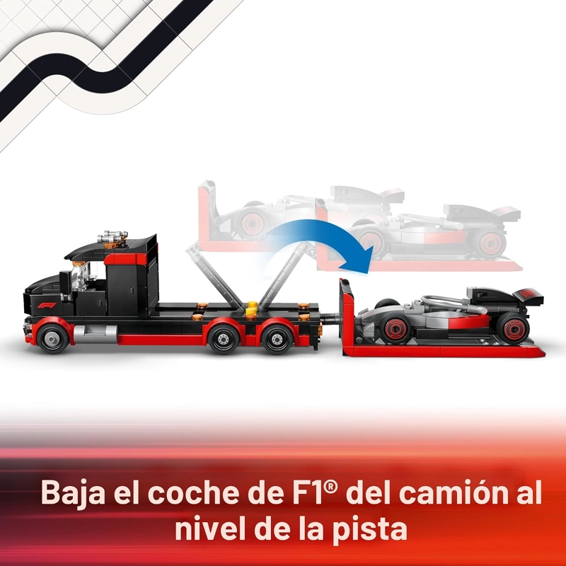 CAMION DE EXHIBICION LEGO CITY F1 CON COCHE DE CARRERAS AUDI F1 - JUGUETE DE CONSTRUCCION - 3