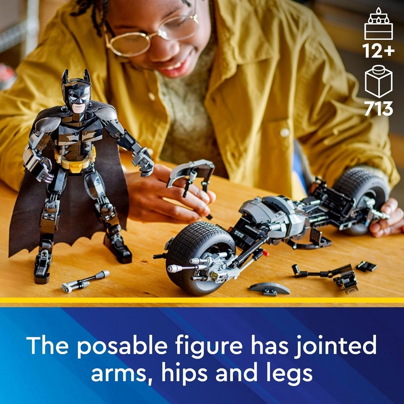 LEGO FIGURA DE CONSTRUCCION DE DC BATMAN Y JUGUETES DE CONSTRUCCION DE BICICLETA BAT-POD, FIGURA - 3