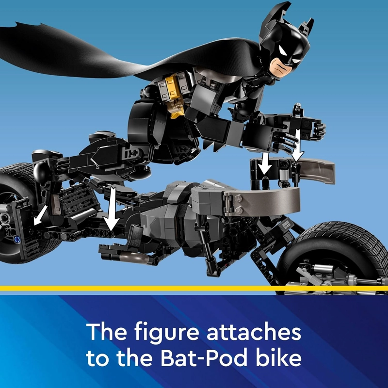 LEGO FIGURA DE CONSTRUCCION DE DC BATMAN Y JUGUETES DE CONSTRUCCION DE BICICLETA BAT-POD, FIGURA - 6