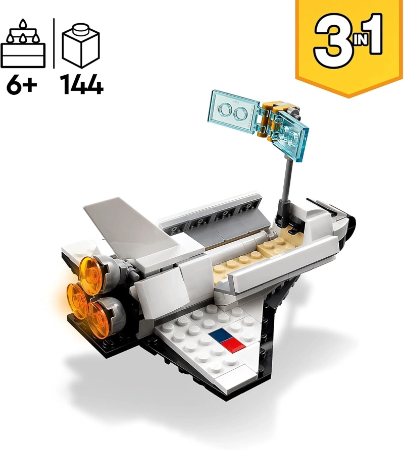 LEGO CREATOR 3 EN 1 JUGUETES DE TRANSBORDADOR ESPACIAL - JUEGO DE CONSTRUCCION DE JUGUETES - 3