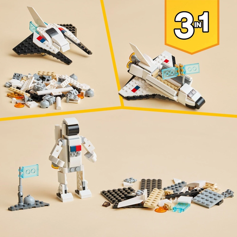 LEGO CREATOR 3 EN 1 JUGUETES DE TRANSBORDADOR ESPACIAL - JUEGO DE CONSTRUCCION DE JUGUETES - 4