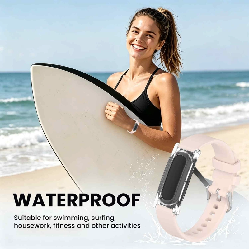 CORREA DE SILICONA DISEÑADA PARA GOOGLE FITBIT AIR FITNESS TRACKER, CORREA FLEXIBLE IMPERMEABLE - 5