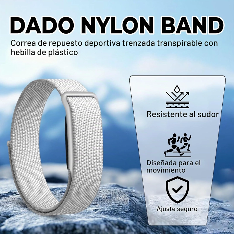 DADO CORREA ELASTICA DE NAILON COMPATIBLE CON GOOGLE FITBIT AIR, CORREA DEPORTIVA TEJIDA SUAVE - 2