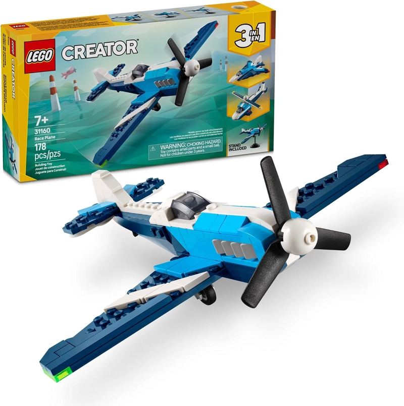 LEGO CREATOR 3 EN 1 AVION DE CARRERA DE AVIONES JUGUETE - JUGUETE DE CONSTRUCCION CON 3 OPCIONES - 1