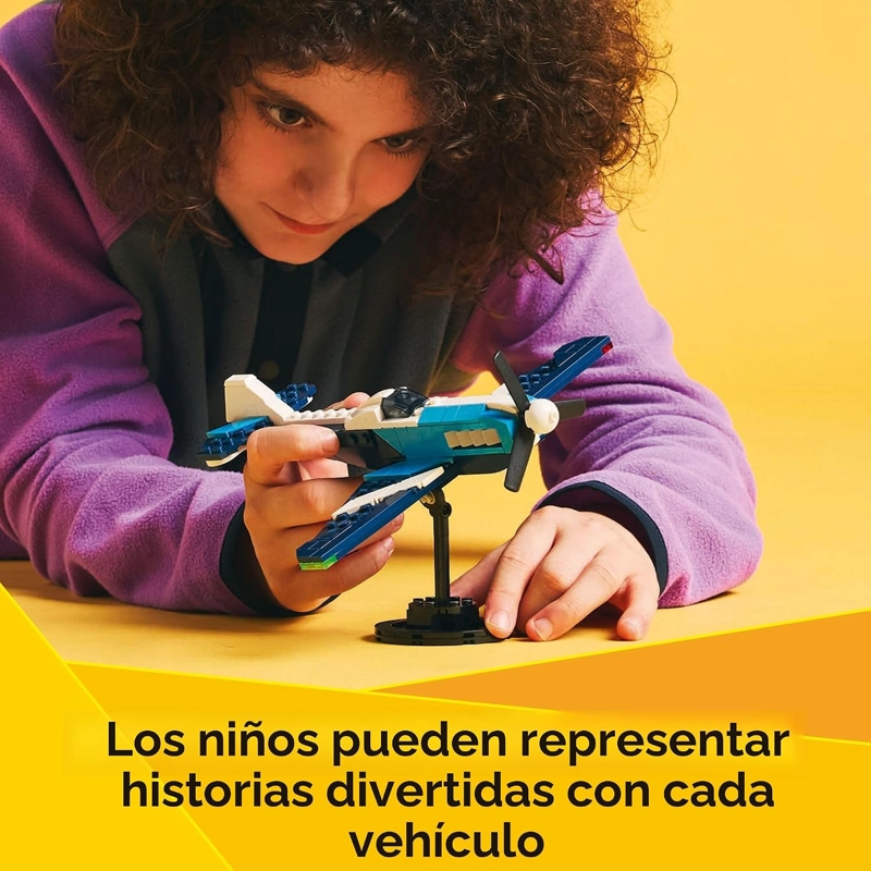 LEGO CREATOR 3 EN 1 AVION DE CARRERA DE AVIONES JUGUETE - JUGUETE DE CONSTRUCCION CON 3 OPCIONES - 3
