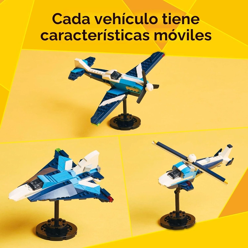 LEGO CREATOR 3 EN 1 AVION DE CARRERA DE AVIONES JUGUETE - JUGUETE DE CONSTRUCCION CON 3 OPCIONES - 4