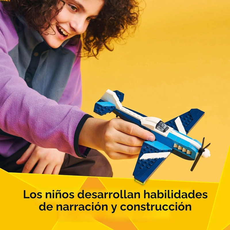 LEGO CREATOR 3 EN 1 AVION DE CARRERA DE AVIONES JUGUETE - JUGUETE DE CONSTRUCCION CON 3 OPCIONES - 5
