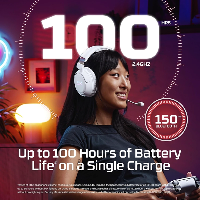 HYPERX CLOUD FLIGHT 2 INALAMBRICO PARA JUEGOS GAMER HEADSET, CUSTOMIZABLE RGB LIGHTING - 2