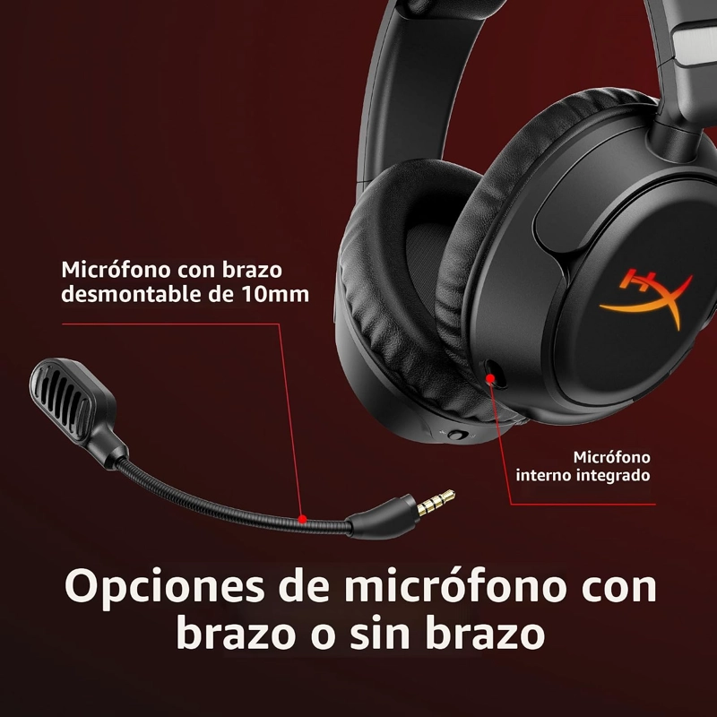 HYPERX CLOUD FLIGHT 2 INALAMBRICO PARA JUEGOS GAMER HEADSET, CUSTOMIZABLE RGB LIGHTING - 5