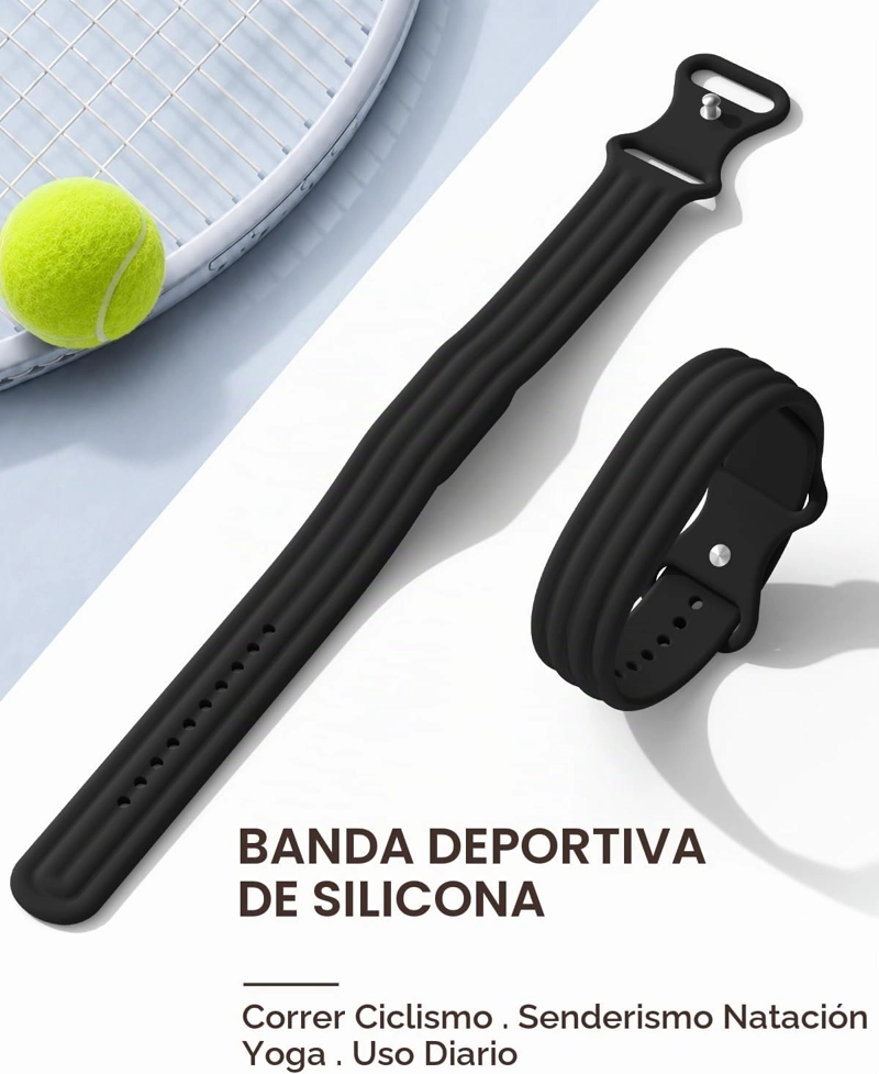CORREA DEPORTIVA DE SILICONA COMPATIBLE CON GOOGLE FITBIT AIR, CORREA DE REPUESTO SUAVE E - 5