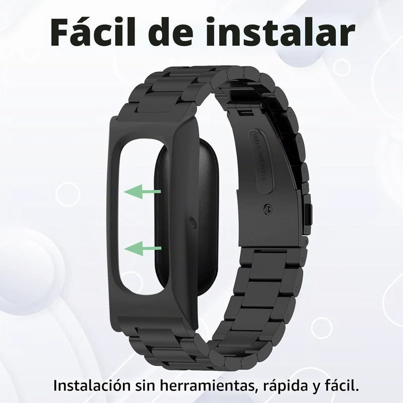 CORREA DE REPUESTO COMPATIBLE CON GOOGLE FITBIT AIR, CORREA DE RELOJ DE ACERO INOXIDABLE, PULSERA - 2