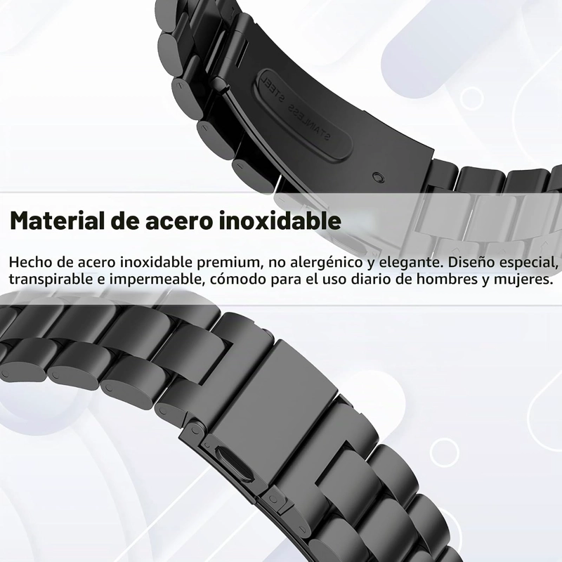CORREA DE REPUESTO COMPATIBLE CON GOOGLE FITBIT AIR, CORREA DE RELOJ DE ACERO INOXIDABLE, PULSERA - 3