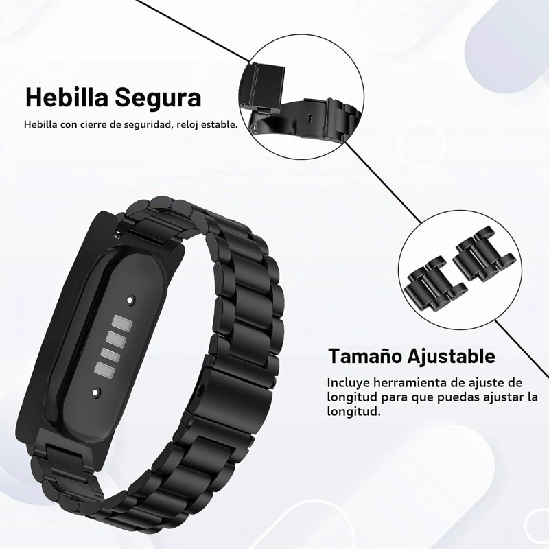 CORREA DE REPUESTO COMPATIBLE CON GOOGLE FITBIT AIR, CORREA DE RELOJ DE ACERO INOXIDABLE, PULSERA - 4
