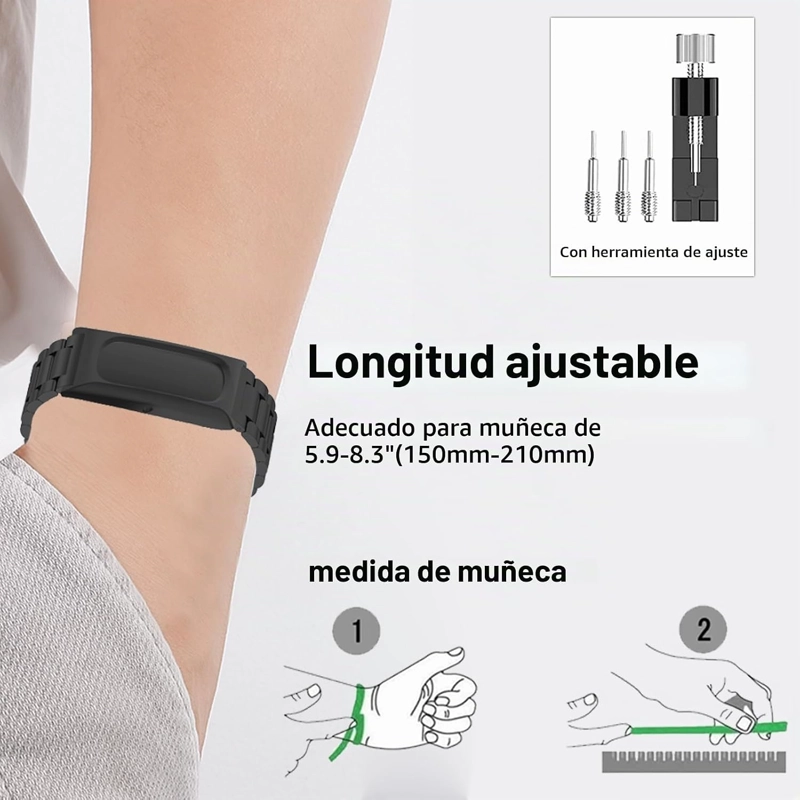CORREA DE REPUESTO COMPATIBLE CON GOOGLE FITBIT AIR, CORREA DE RELOJ DE ACERO INOXIDABLE, PULSERA - 5