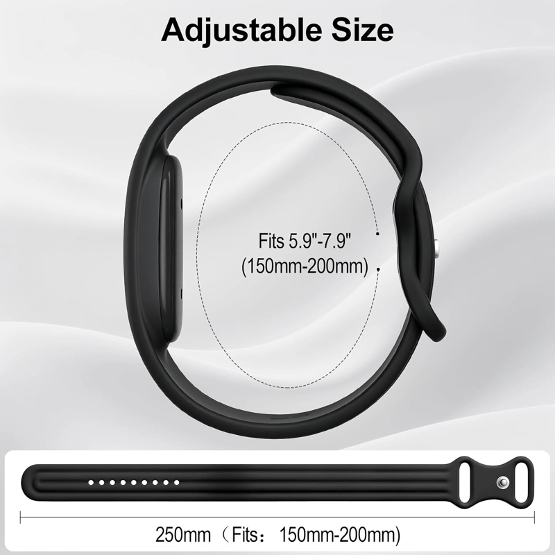 HSWAI CORREA DEPORTIVA DE SILICONA COMPATIBLE CON GOOGLE FITBIT AIR, LIGERA, TRANSPIRABLE, - 2