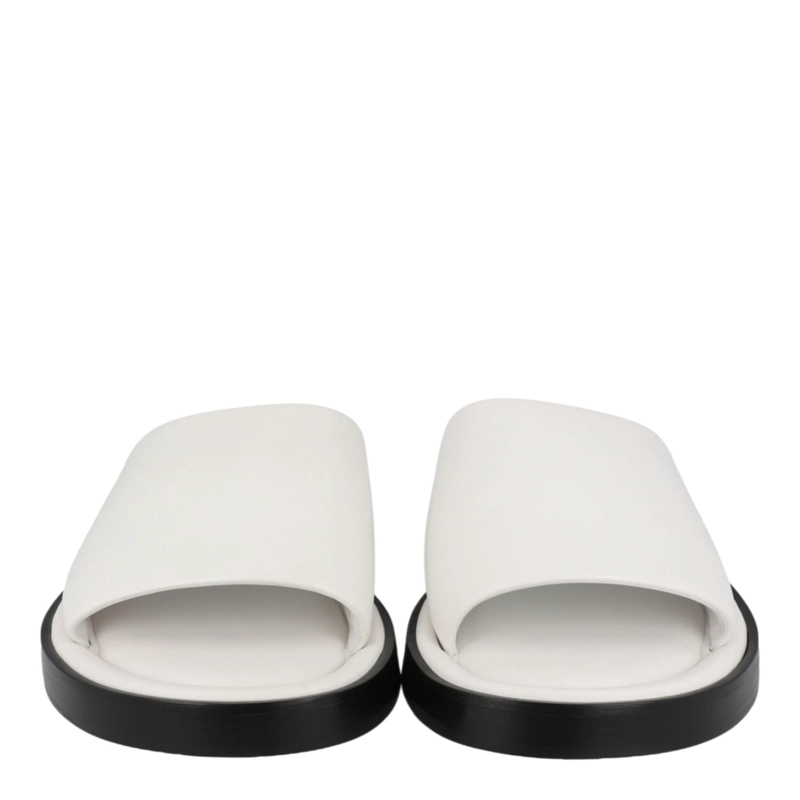 CALZADO FERRAGAMO GIUNONE LEATHER SLIDES PARA HOMBRE EN COLOR BLANCO - 5