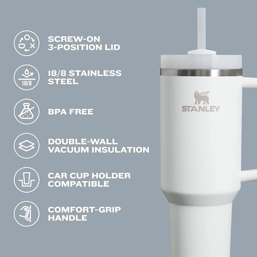 STANLEY QUENCHER H20 VASO DE 14 ONZAS CON PAJILLA Y TAPA GIRATORIA DE 3 POSICIONES COMPATIBLE - 4