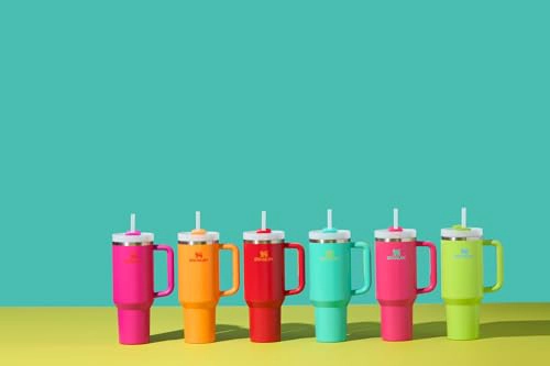 STANLEY QUENCHER H20 VASO CON MANGO Y PAJITA DE 40 ONZAS TAPA FLOWSTATE DE 3 POSICIONES COMPATIBLE - 6