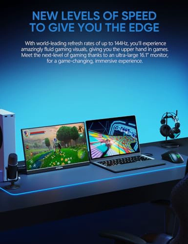 ARZOPA MONITOR PORTATIL PARA JUEGOS DE 161 PULGADAS Y 144 HZ 106X25 SRGB 1080P FHD KICKSTAND - 2