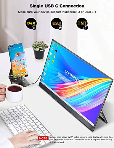 UPERFECT MONITOR PORTATIL DE 185 PULGADAS 120HZ 125X25 SRGB 1080P CON VESA Y SOPORTE MONITOR - 5