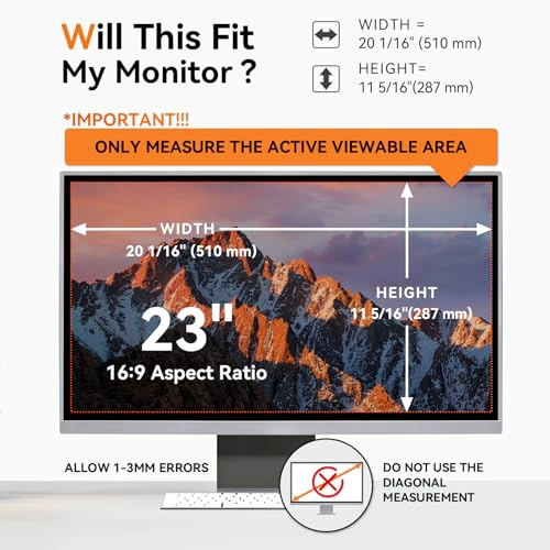 PAQUETE DE 2 PANTALLA DE PRIVACIDAD DE COMPUTADORA DE 23 PULGADAS PARA MONITOR DE PANTALLA ANCHA - 2