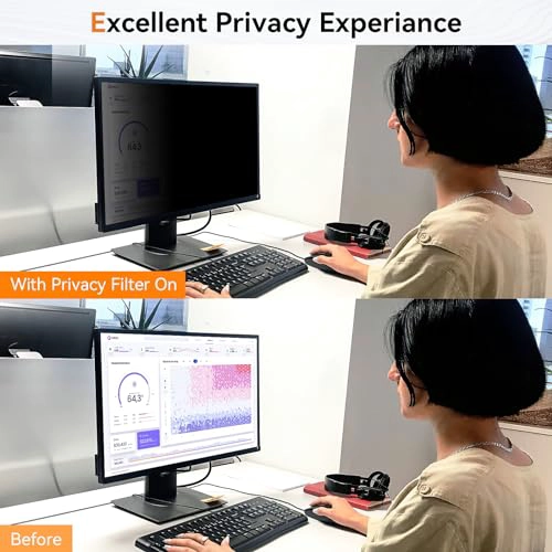 PAQUETE DE 2 PANTALLA DE PRIVACIDAD DE COMPUTADORA DE 23 PULGADAS PARA MONITOR DE PANTALLA ANCHA - 3