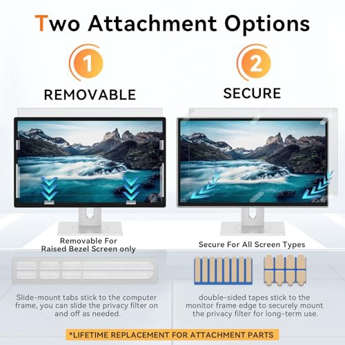 PAQUETE DE 2 PANTALLA DE PRIVACIDAD DE COMPUTADORA DE 23 PULGADAS PARA MONITOR DE PANTALLA ANCHA - 5