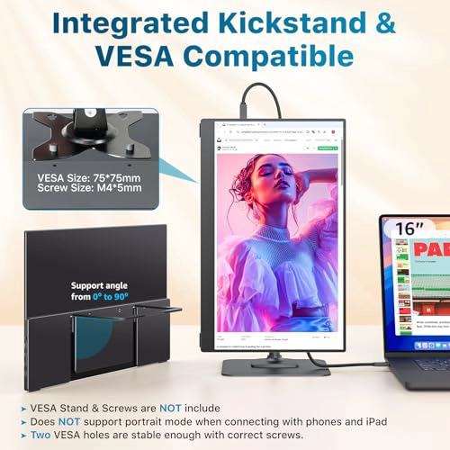 KKSMART MONITOR PORTATIL DE 156 PULGADAS 1080P FHD 88X25 SRGB 60HZ MONITOR DE VIAJE PARA LAPTOP - 4