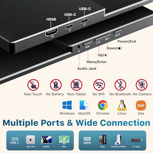 KKSMART MONITOR PORTATIL DE 156 PULGADAS 1080P FHD 88X25 SRGB 60HZ MONITOR DE VIAJE PARA LAPTOP - 6