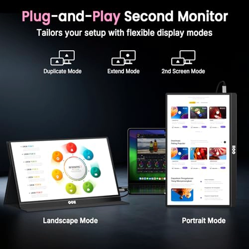 QQH MONITOR PORTATIL 4K 156 IPS 3840X2160 UHD USBC HDMI MONITOR PORTATIL DE VIAJE PARA PORTATIL - 5