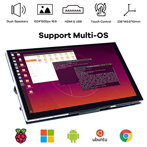 HOSYOND 101 IPS LCD PANTALLA TACTIL CAPACITIVA HDMI MONITOR PORTATIL 1024X600 ALTAVOCES DUAL - 3