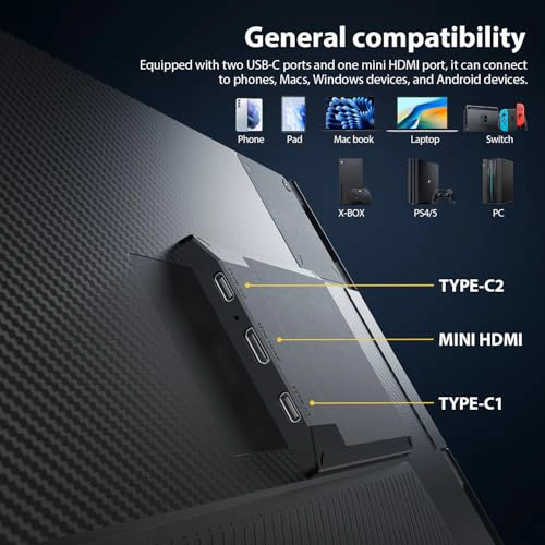 APILDELLA EXTENSOR DE PANTALLA DUAL PARA PORTATIL DE 14 PULGADAS MONITOR EXTENDIDO PARA LAPTOP FHD - 5