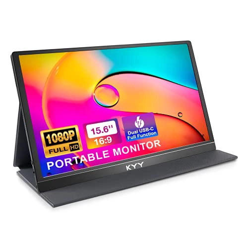KYY MONITOR PORTATIL DE 156 PULGADAS 1080P FHD USBC MONITORES PARA LAPTOP CON CUBIERTA INTELIGENTE - 1