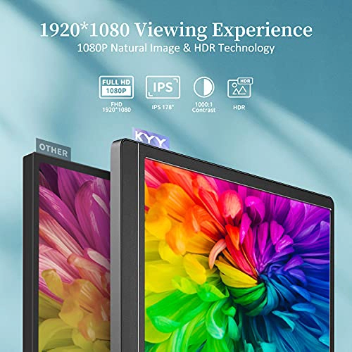 KYY MONITOR PORTATIL DE 156 PULGADAS 1080P FHD USBC MONITORES PARA LAPTOP CON CUBIERTA INTELIGENTE - 2
