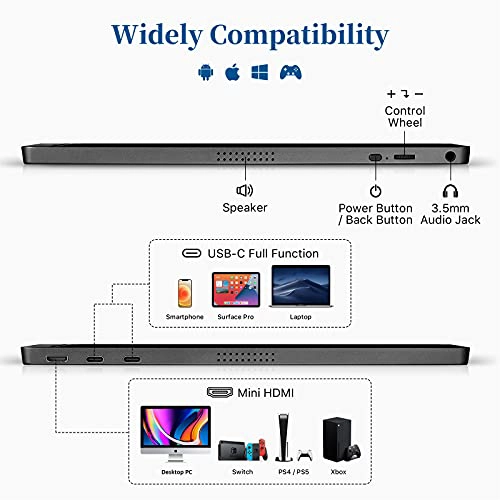 KYY MONITOR PORTATIL DE 156 PULGADAS 1080P FHD USBC MONITORES PARA LAPTOP CON CUBIERTA INTELIGENTE - 3