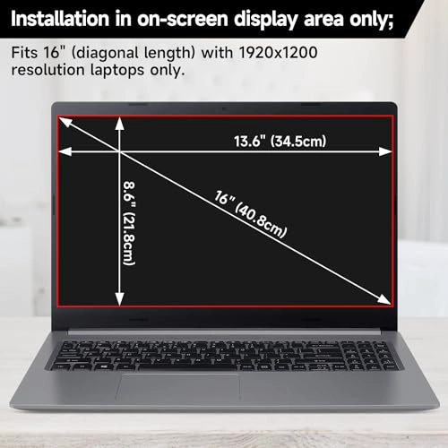 FILTRO DE PANTALLA DE PRIVACIDAD PARA LAPTOP DE 16 PULGADAS 1610 ANTI LUZ AZUL ANTI DESLUMBRAMIENTO - 6