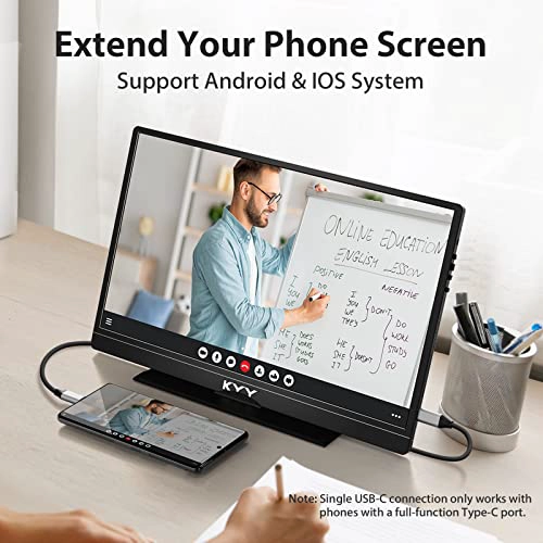 KYY MONITOR PORTATIL DE 156 PULGADAS FHD 1080P USBC HDMI CON BOLSA DE CUBIERTA INTELIGENTE - 6